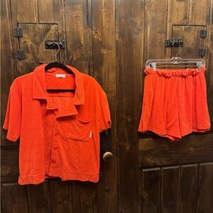 Kendall & Kylie Vibrant Orange Terry Cloth Set